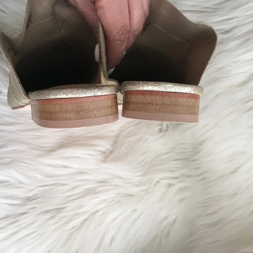 NEW free people metallic slip on mules - Picture 6 of 7